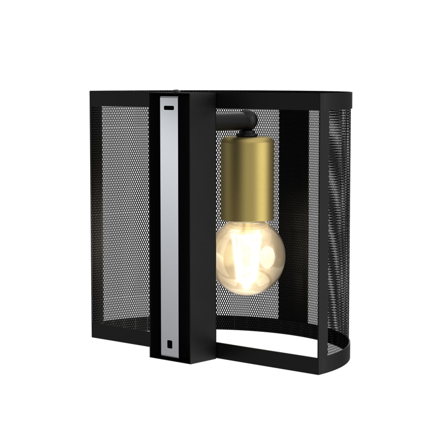 Vägglampa KAGA 1xE27/60W/230V svart/gyllene