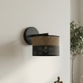 Vägglampa KARBON 1xE27/15W/230V svart/brun