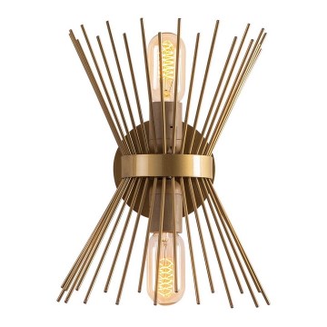 Vägglampa KIRPI 2xE27/40W/230V guld