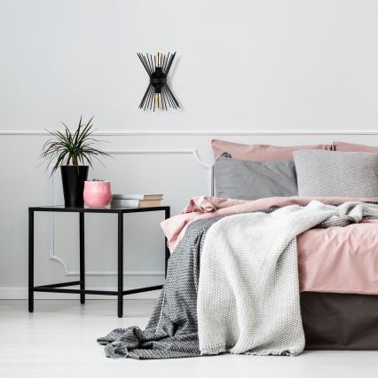 Vägglampa  KIRPI 2xE27/40W/230V svart 