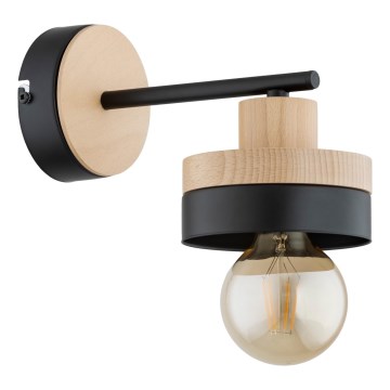 Vägglampa LARSO 1xE27/15W/230V svart/beige