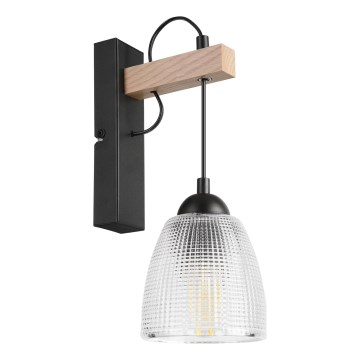 Vägglampa LEANDRA 1xE27/15W/230V ek/svart