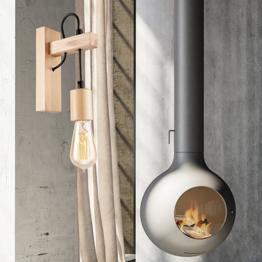 Vägglampa LEON 1xE27/60W/230V bok