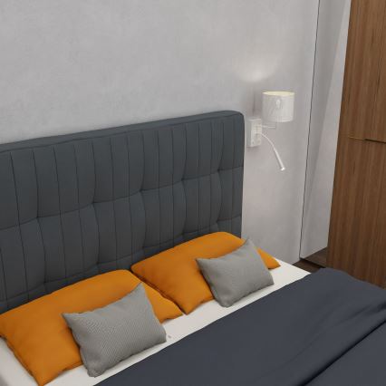 Vägglampa LOFT SHADE 1xE27/60W+1xG9/8W/230V vit/guld