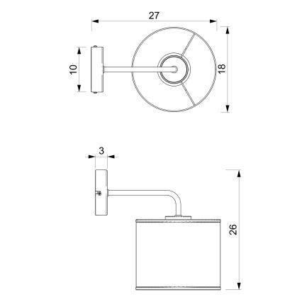 Vägglampa LOFT SHADE 1xE27/60W/230V svart/guld