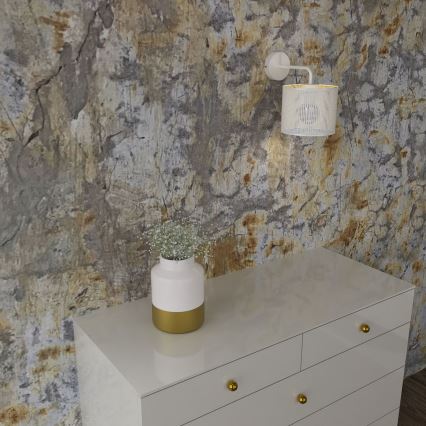 Vägglampa LOFT SHADE 1xE27/60W/230V vit/guld