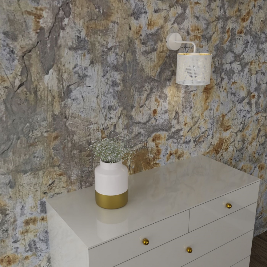 Vägglampa LOFT SHADE 1xE27/60W/230V vit/guld