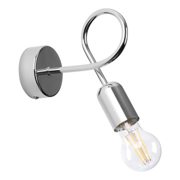 Vägglampa LOOP 1xE27/15W/230V skinande krom