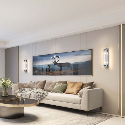 Vägglampa LORENZO 2xE14/40W/230V polerad krom