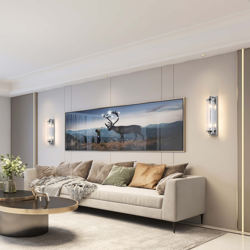 Vägglampa LORENZO 2xE14/40W/230V polerad krom