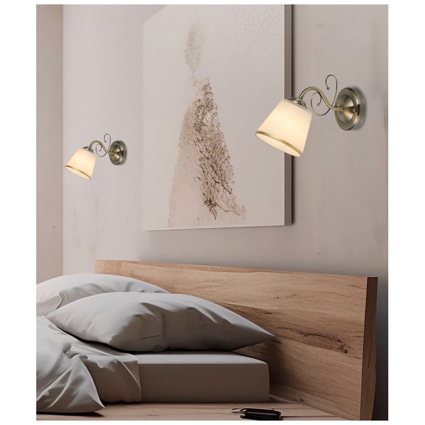 Vägglampa LOSANNA 1xE14/40W/230V mässing