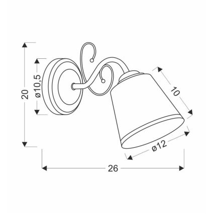 Vägglampa LOSANNA 1xE14/40W/230V mässing
