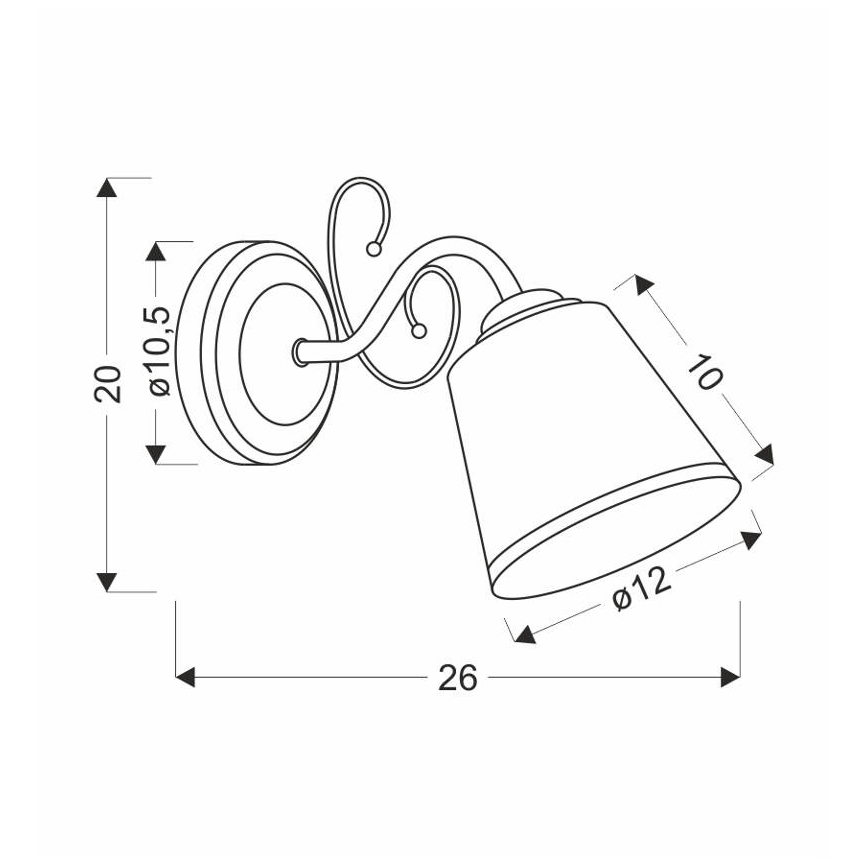 Vägglampa LOSANNA 1xE14/40W/230V mässing