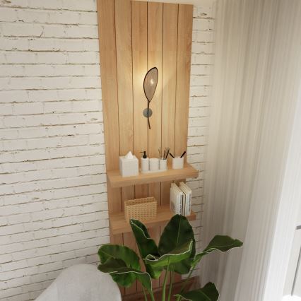 Vägglampa LOTUS 1xE14/10W/230V svart/beige