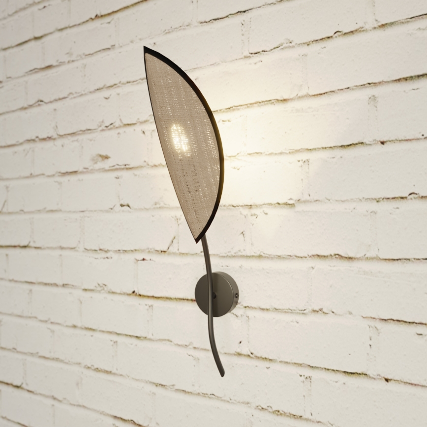 Vägglampa LOTUS 1xE14/10W/230V svart/beige