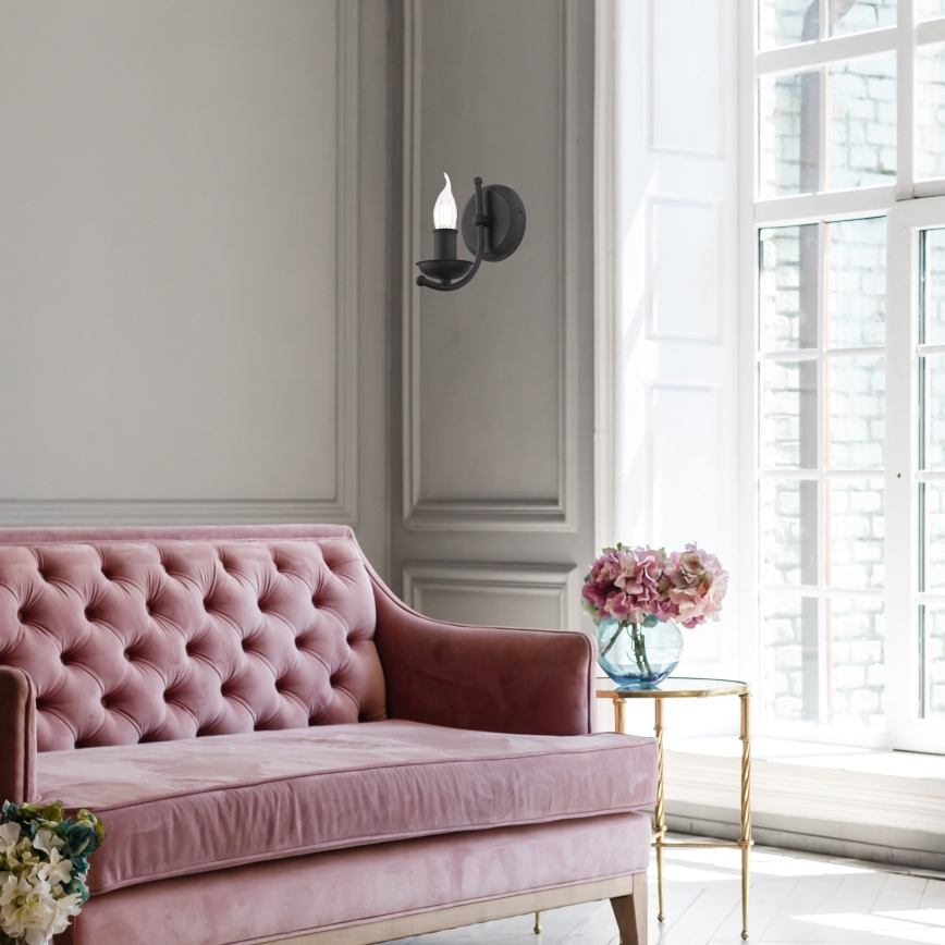 Vägglampa LUCY 1xE14/60W/230V svart