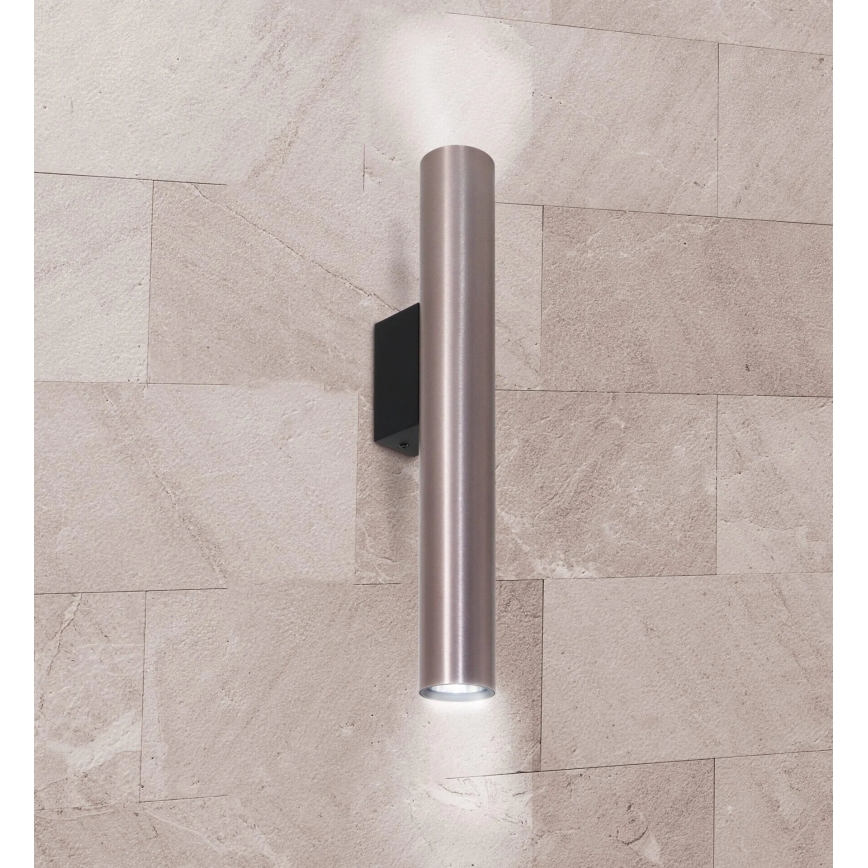 Vägglampa LUNGOMARE 2xGU10/10W/230V mattkrom