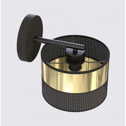 Vägglampa LUX 1xE27/15W/230V svart/guld