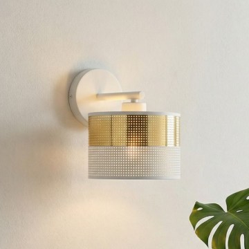 Vägglampa LUX 1xE27/15W/230V vit/guld