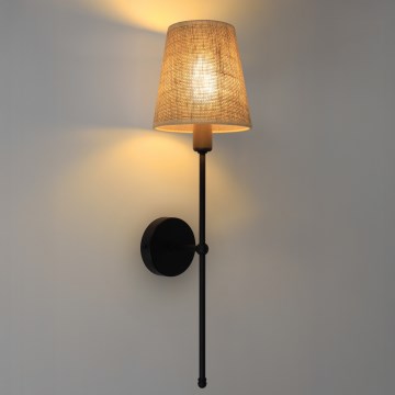 Vägglampa MADELA 1xE14/40W/230V jute/svart