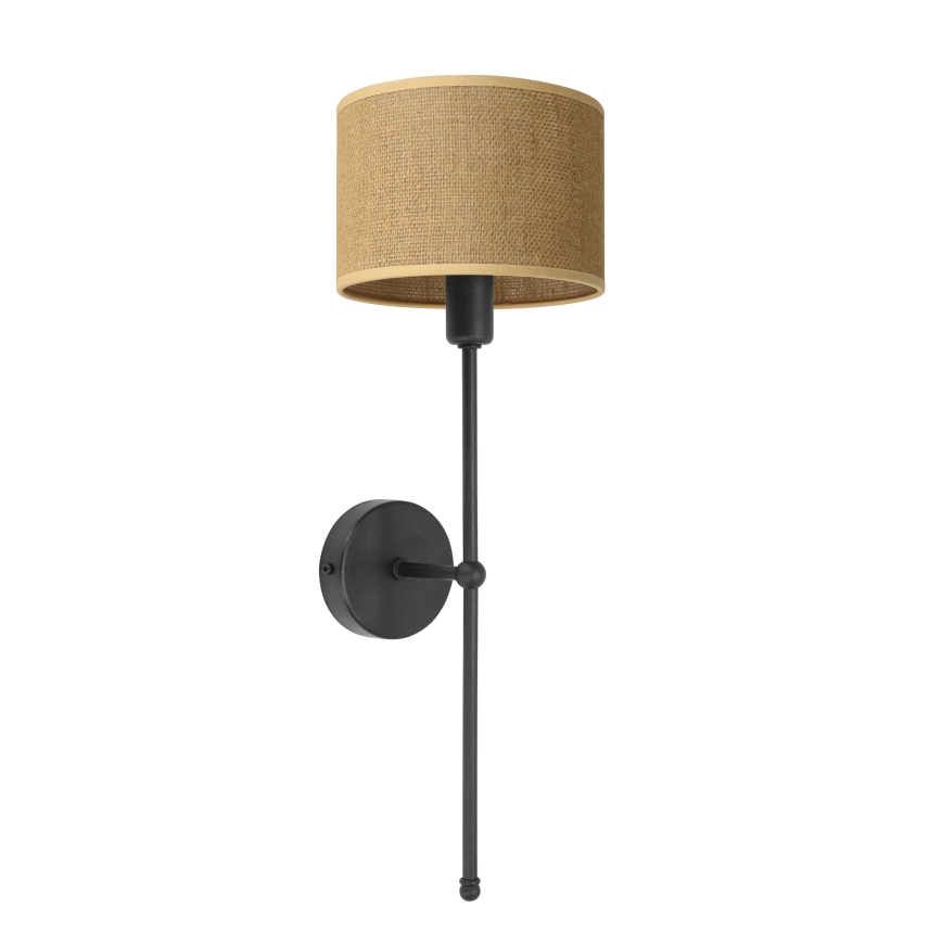 Vägglampa MADELA 1xE14/40W/230V jute/svart