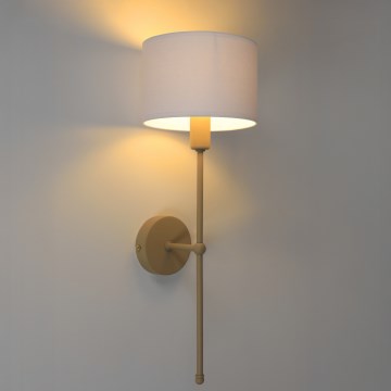Vägglampa MADELA 1xE14/40W/230V vit/beige