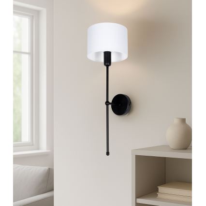 Vägglampa MADELA 1xE14/40W/230V vit/svart