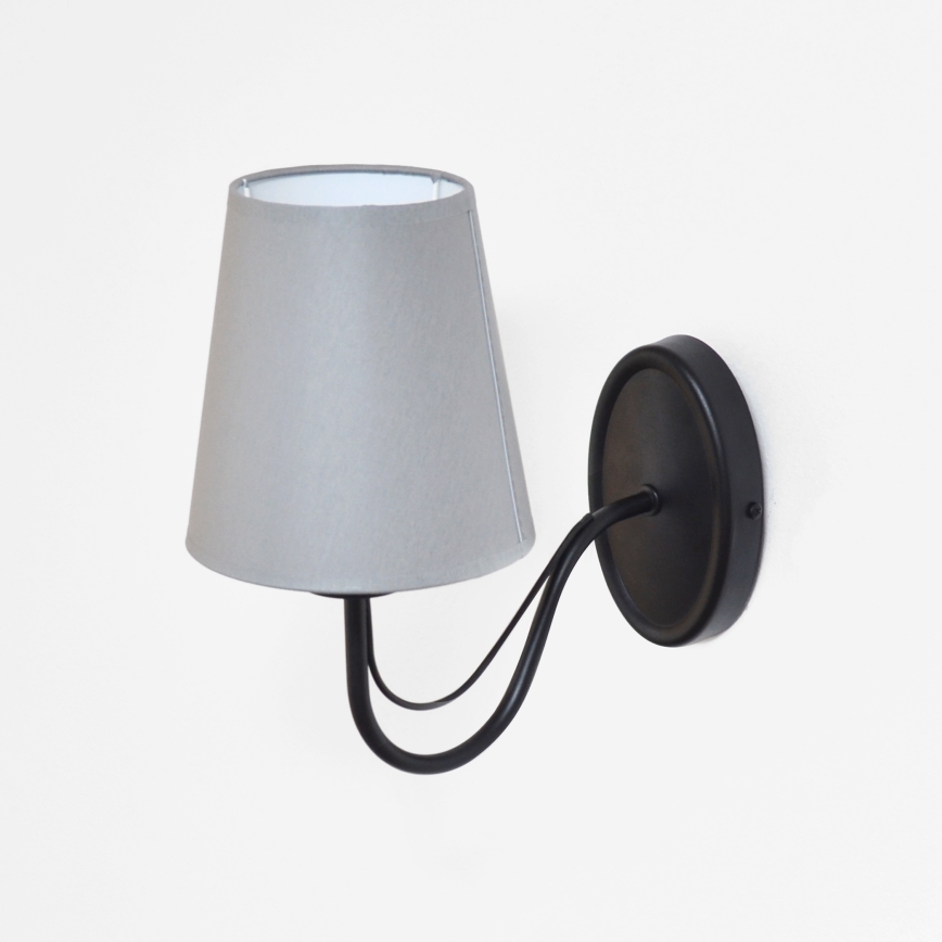 Vägglampa MALBO 1xE27/15W/230V grå/svart