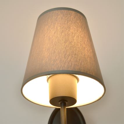 Vägglampa MALBO 1xE27/15W/230V grå/svart