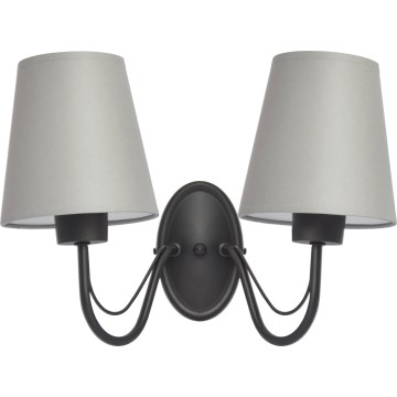 Vägglampa MALBO 2xE27/15W/230V grå/svart