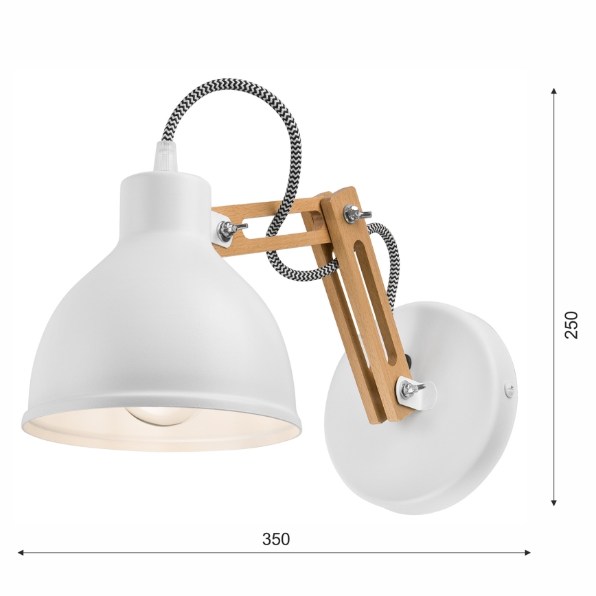 Vägglampa MARCELLO 1xE27/60W/230V bok