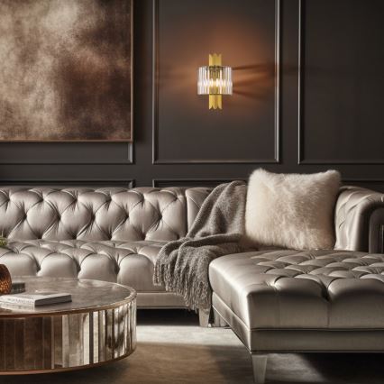 Vägglampa MARGOT 2xE14/40W/230V, guldfärgad