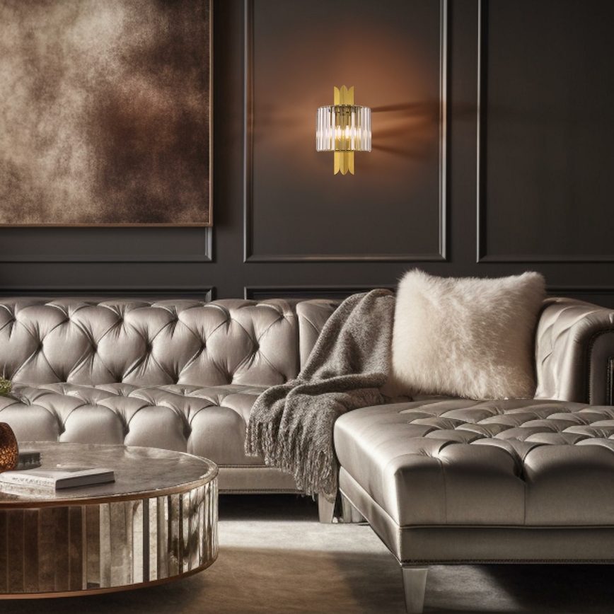 Vägglampa MARGOT 2xE14/40W/230V, guldfärgad