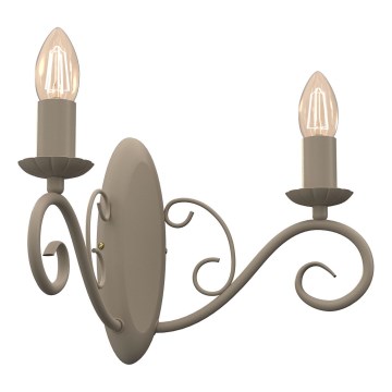 Vägglampa MAURO 2xE14/15W/230V beige