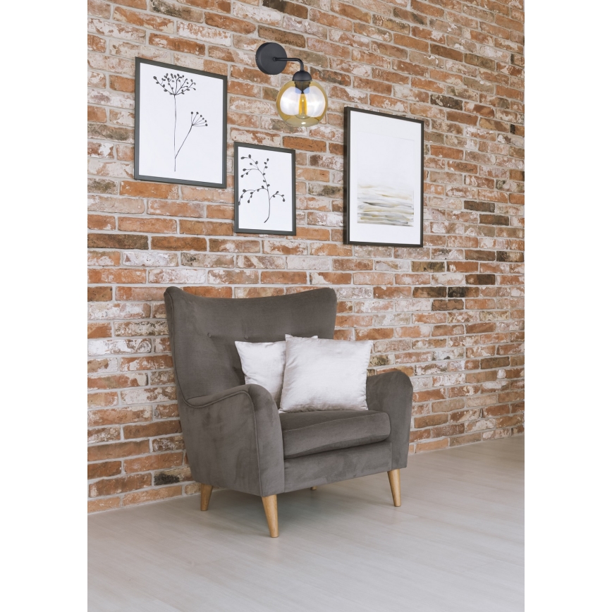 Vägglampa MELLE BLACK 1xE27/60W/230V