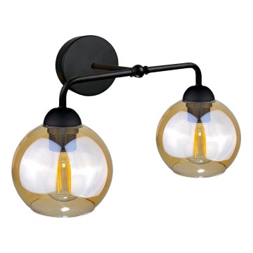 Vägglampa MELLE BLACK 2xE27/60W/230V