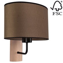 Vägglampa MERCEDES 1xE27/25W/230V brun/ek – FSC certifierade