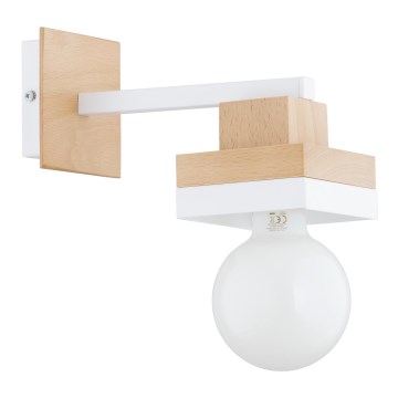 Vägglampa MIKO 1xE27/15W/230V vit/beige