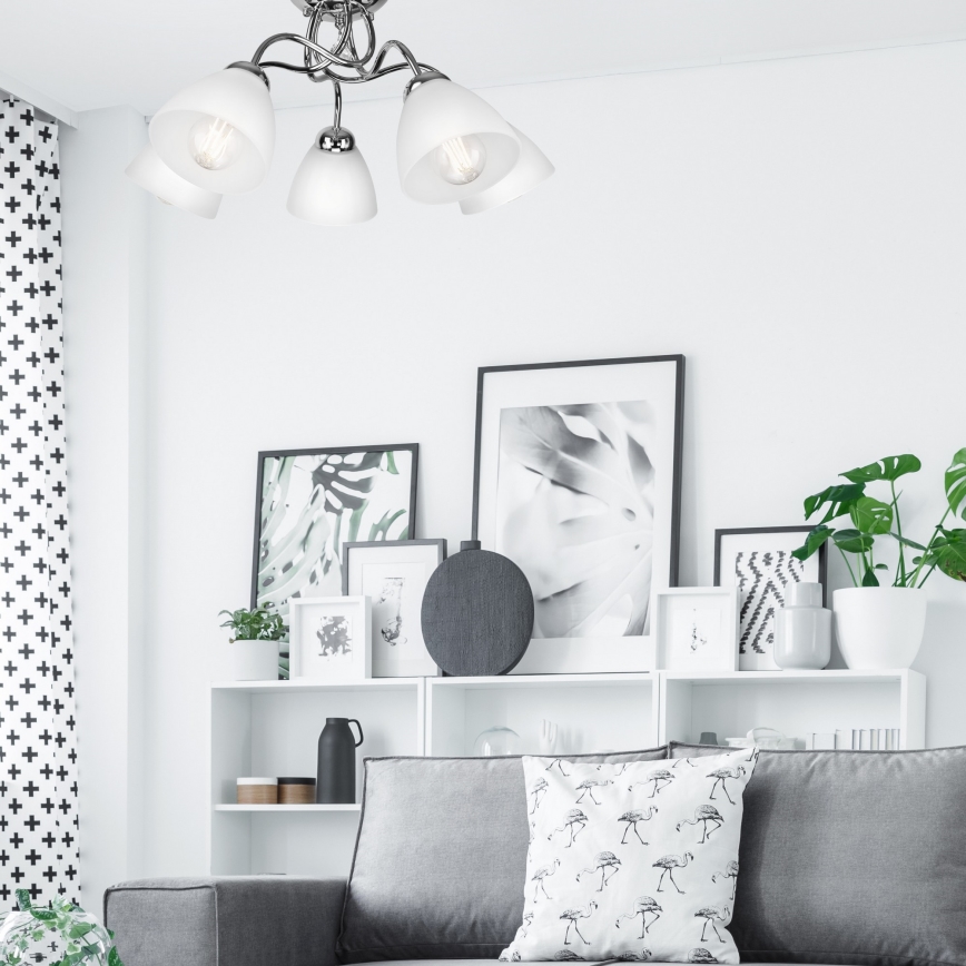 Vägglampa  MIRANDA 1xE27/60W/230V skinande krom