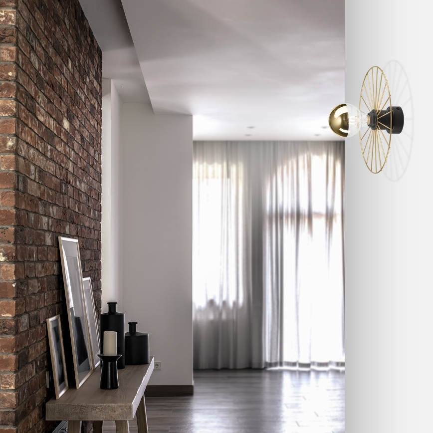 Vägglampa MONTANA 1xE27/15W/230V diameter 30 cm guld