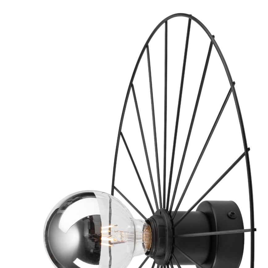 Vägglampa MONTANA 1xE27/15W/230V diameter 45 cm svart