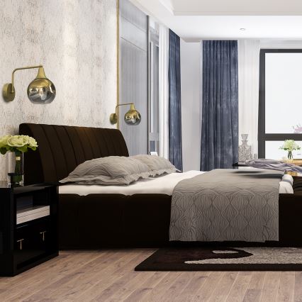 Vägglampa MONTE 1xE27/60W/230V gyllene