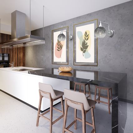 Vägglampa MONTE 1xE27/60W/230V matt krom