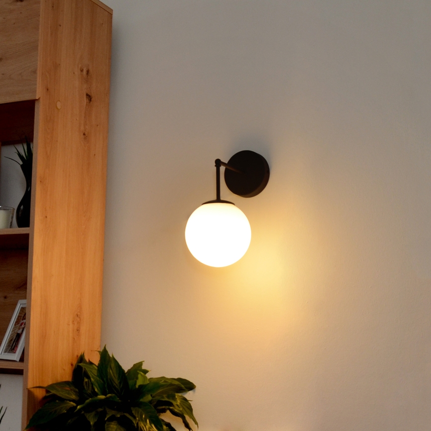 Vägglampa MOON 1xE27/15W/230V svart