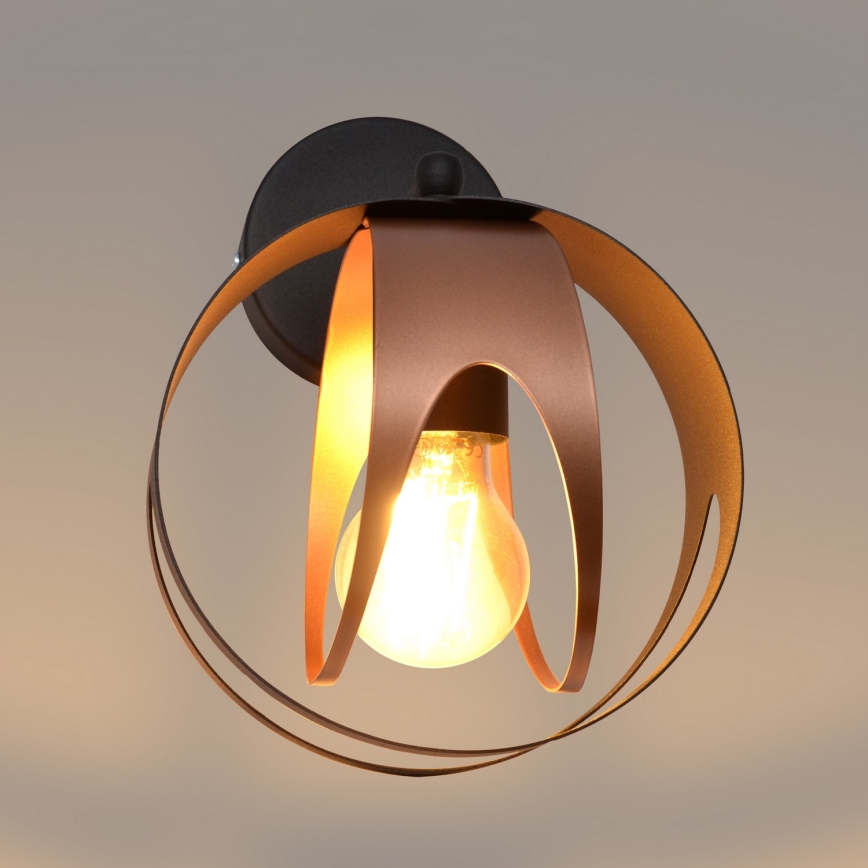 Vägglampa MOONLIGHT 1xE27/15W/230V svart/koppar
