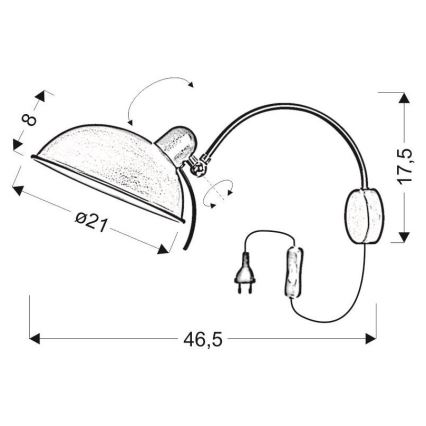 Vägglampa NORA 1xE14/40W/230V