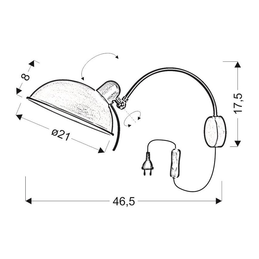Vägglampa NORA 1xE14/40W/230V