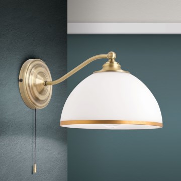 Vägglampa OLD LAMP 1xE27/40W/230V vit/mässing