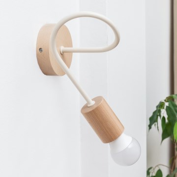 Vägglampa OXFORD 1xE27/15W/230V furu/krämvit