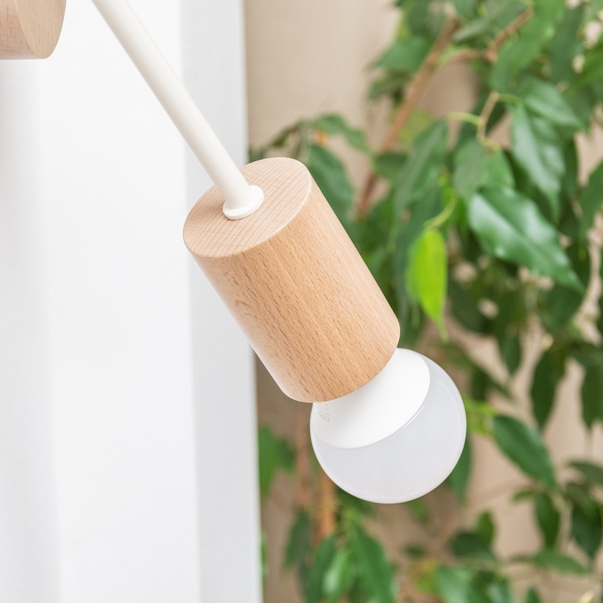 Vägglampa OXFORD 1xE27/15W/230V furu/krämvit